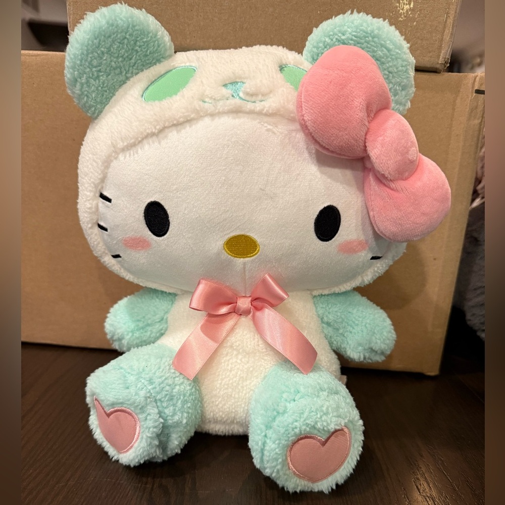 Hello Kitty Mint Panda Costume Plush 11" from Round 1/Sanrio Collaboration
